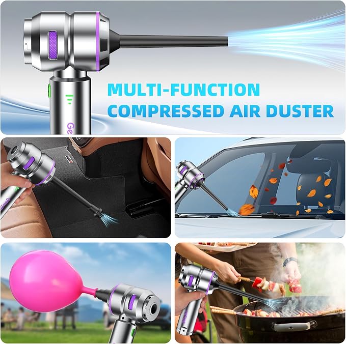 Car Vacuum Portable Cordless, Handheld Vacuum Cordless, Mini Vacuum 18000Pa High Power 4-in-1 with Brushless Motor, Air Duster, Air Blower & Air Pump for Car Detailing, Home, Office & Pet Hair