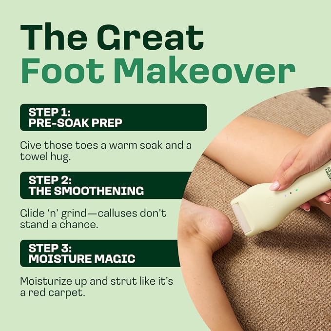 Electric Sole Buffer Foot Callus Remover - FSA Eligible HSA Rechargeable Electric Foot File - Professional Pedicure Tool - Smooth Cracked Heels & Calloused Feet - Ultimate Self-Care Tool