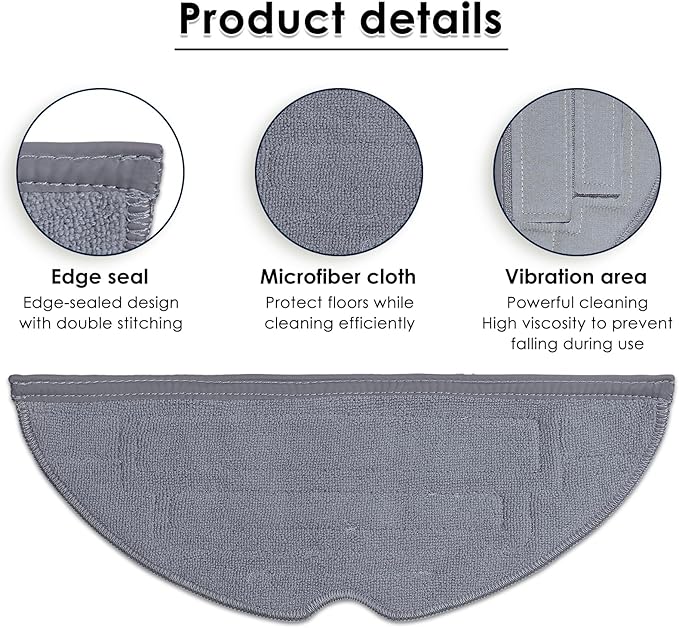 (7 Pack) S8 Pro Ultra Mop Pads Refills Compatible with Roborock S8 Pro Ultra Robot Vacuum, VibraRise Mop Pad with Dual Sonic Vibrations Modules, Mop Cloth with Edge Mop Pads