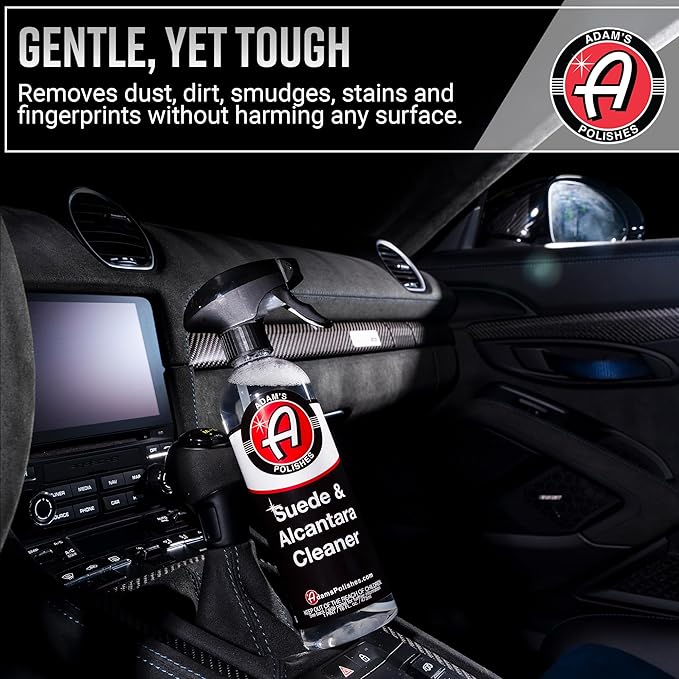 Adam's Suede Cleaner (16oz) - Professional Automotive Micro-Suede Cleaner For Car Interiors, Upholstery, Shoes, Clothing, Removes Stains & Refreshes Suede Material