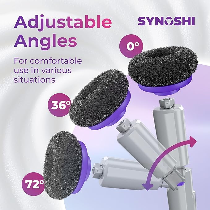 Synoshi PRO Electric Spin Scrubber & Steel Brush Heads (2 Units) Perfect for Grills, Ovens. Power Scrubber for Intensive Cleaning