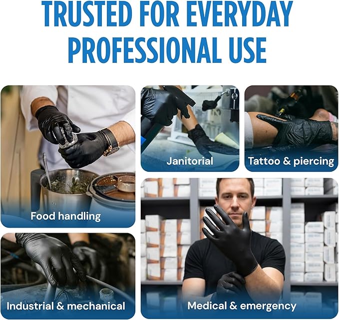 Nitrile Exam Gloves, Latex-Free Powder-Free Non-Sterile Disposable Gloves, For Medical, Cleaning, And Kitchen Prep