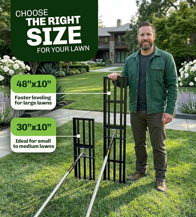 Gardease Lawn Leveling Rake 48 Inch x 10 Inch – Heavy Duty Lawn Leveler & Yard Leveling Rake – Steel Lawn Level Rake & Leveling Tool for Soil, Sand & Top Dressing