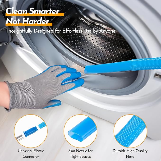 Dryer Lint Filter Replacement Kit for GE WE03X23881 - Includes Cleaner Brush & Flexible Hose - Stainless Steel Lint Screen for Dryer GTD42EASJ2WW, GTD33EASK0WW, GTD65EBSJ3WS
