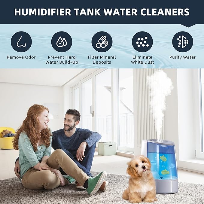 AMI PARTS Universal Humidifier Tank Cleaner Humidifier Cleaner Float Submarine for Warm&Cool Most Humidifiers and Fish Tank, Purifie Water, Soften Hard Water, Prevents Hard Water Build-Up