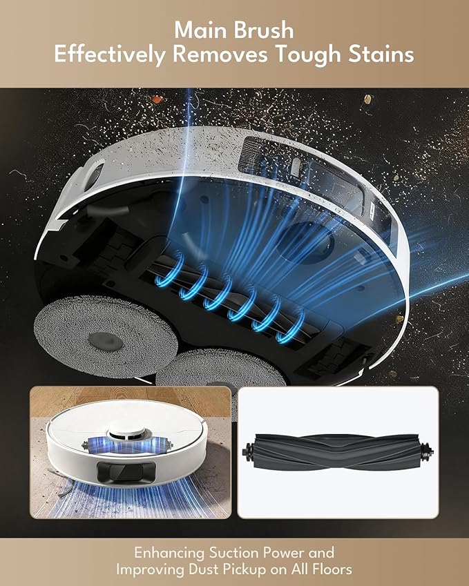 E40 Ultra Replacement Parts Compatible with Mova E40 Ultra Robot Vacuum Cleaner,28 PCS Accessories Kit for Mova E40 Ultra:2 Main Brush, 6 Side Brush, 6 Activated Carbon Dust Bag, 4 Filter, 8 Mop Pad