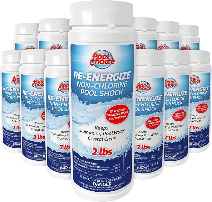 SpaChoice 2-Pounds 12-Pack Premium Re-Energize, Non Chlorine Pool Shock, Made in USA