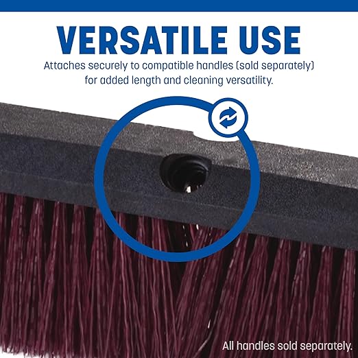 SPARTA Flo-Pac Plastic Heavy Sweep with Stiff Bristles for Cleaning, 24 Inches, Black