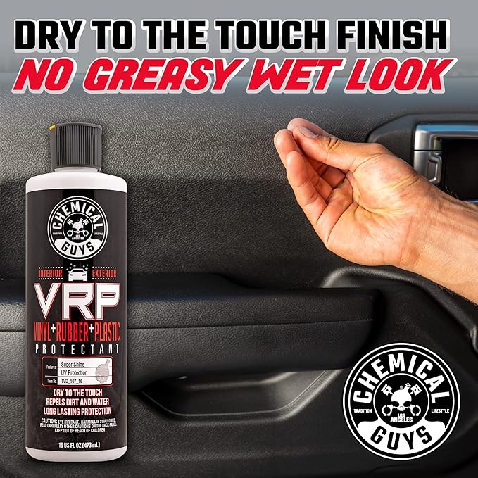 Chemical Guys TVD_107_16 VRP Vinyl, Rubber and Plastic Non-Greasy Dry-to-the-Touch Long Lasting Super Shine Dressing for Tires, Trim and More, Safe for Cars, Trucks, SUVs, RVs & More, 16 fl oz