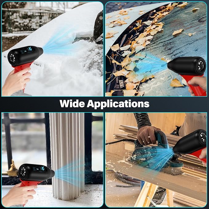 Jet Fan Mini Blower，130000 RPM Cordless Air Duster Comaptible with Milwaukee 12V Batteries with 3-Speed Control for Car Dust Cleaning, Outdoors BBQ Leaf Cleaning, Sofa's Pet Hair Cleaning