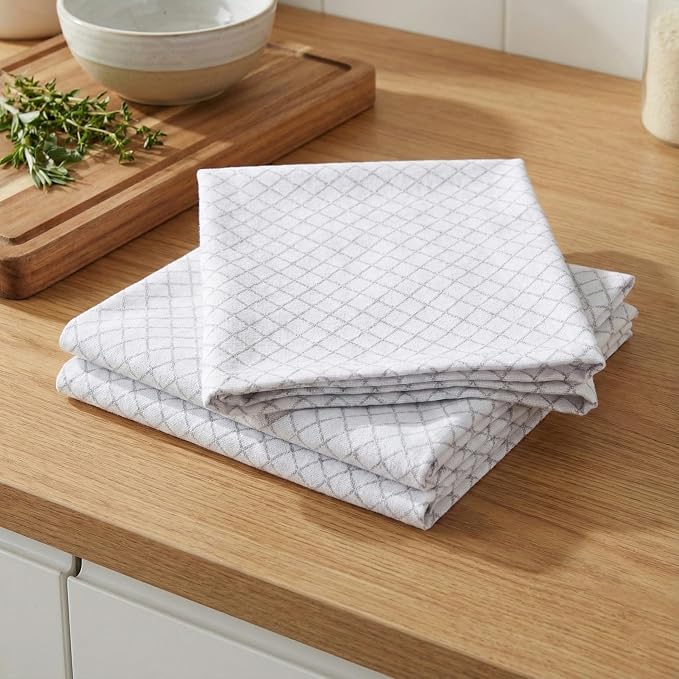 Marubhumi Cotton Kitchen Dish Towels (White, 45x70 Cm)