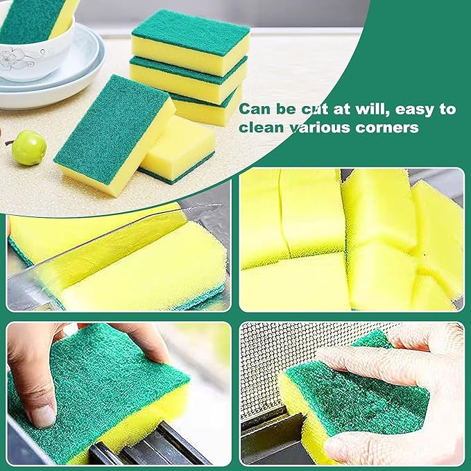 Individually Wrapped Sponges, Kitchen Dishwashing Sponge Bulk, Non Scratch Dishes Scouring Pad Dishcloth, Odor-Free Sponge Wipes for Household Cleaning Dishes Travel Apartments (1000 Pack)