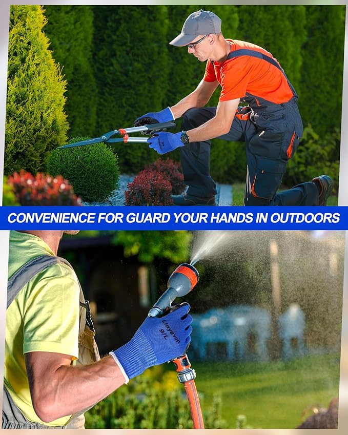 Maxcheck PU Coated Gloves Bulk, Reusable Rubber Safety Gloves for Men Women Work Warehouse, Mechanic, Woodworking