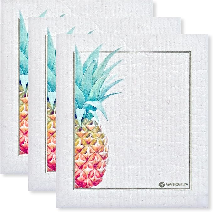 Swedish Dishcloths - 12 Pack | Made in Germany | Ultra-Absorbent, Reusable Cellulose Sponge Cloths for Kitchen | No-Odor, Eco-Friendly Cleaning Wipes | Water-Based Ink | Simplify