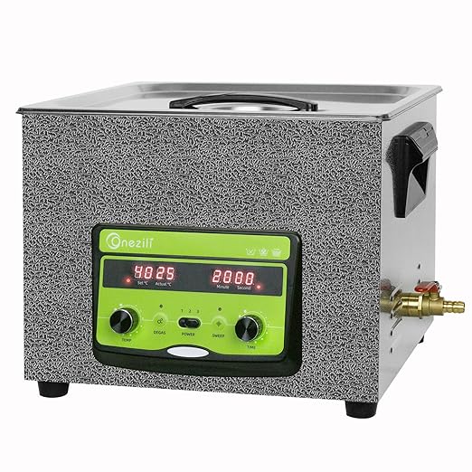 ONEZILI Ultrasonic Cleaner 15L, 360W Ultrasonic Parts Cleaner w/Adjustable Power, Sweep & Degas for 360°Cavitation Cleaning- Industrial Ultrasonic Cleaning Machine for Carburetor & Mechanical Parts