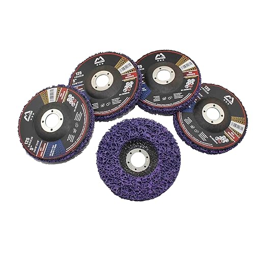 Merryland Strip Disc 5 inch Paint Rust Remover Disc for Angle Grinder, 5inch Purple Strip Wheel 5 Pack, Stripping Wheel Stripper Wheel INOX Stainless Steel Iron Universal, Craft-Line SB208114-05