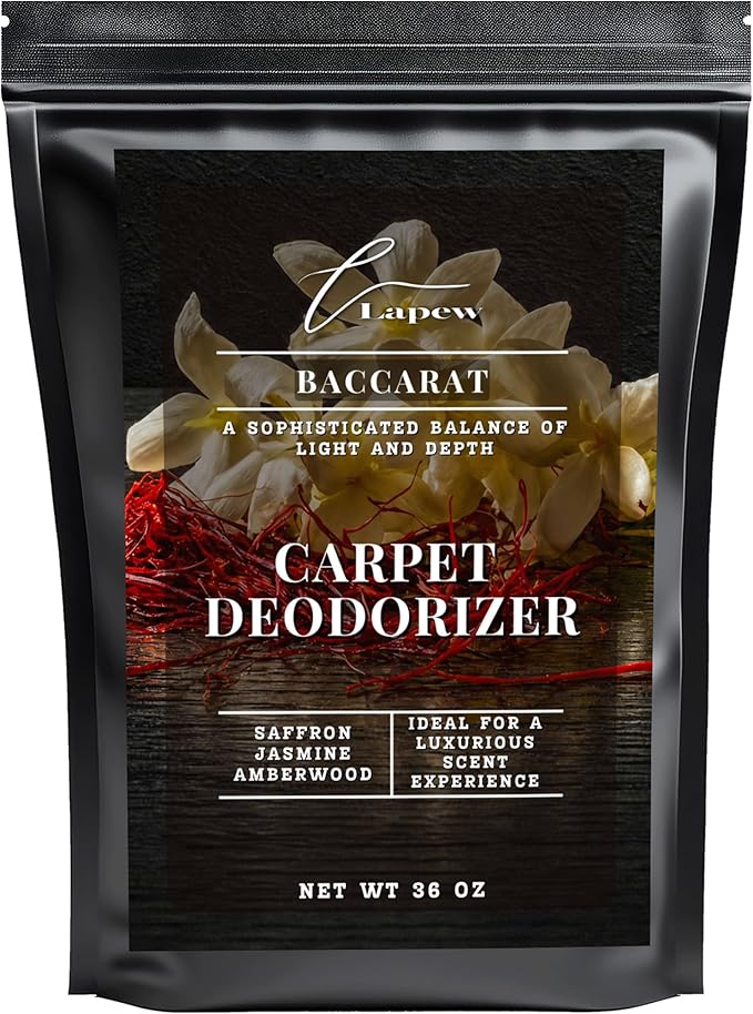 Lapew Baccarat Carpet Deodorizer Powder - Pet Safe Freshener for Vacuuming | Scented Odor Eliminator for Home | 36 oz