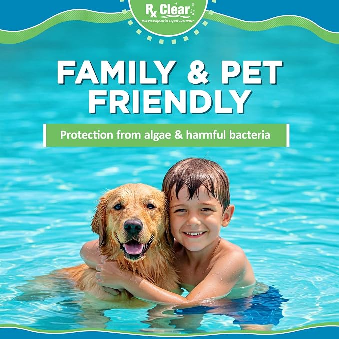 Rx Clear 3" Inch Chlorine Tabs | 8 Pounds | Individual Stabilized Chlorinating Tablets for Sanitizing Swimming Pools | Long Lasting, Slow Dissolving, and UV Protected