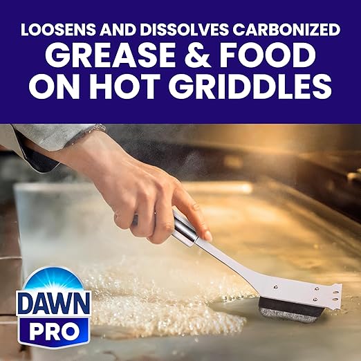 Dawn PRO Hi-Temp Grill and Griddle Cleaner, Commercial Grade, Bulk Liquid Bottles + 1 Spray Nozzle, 32 oz (Case of 6)