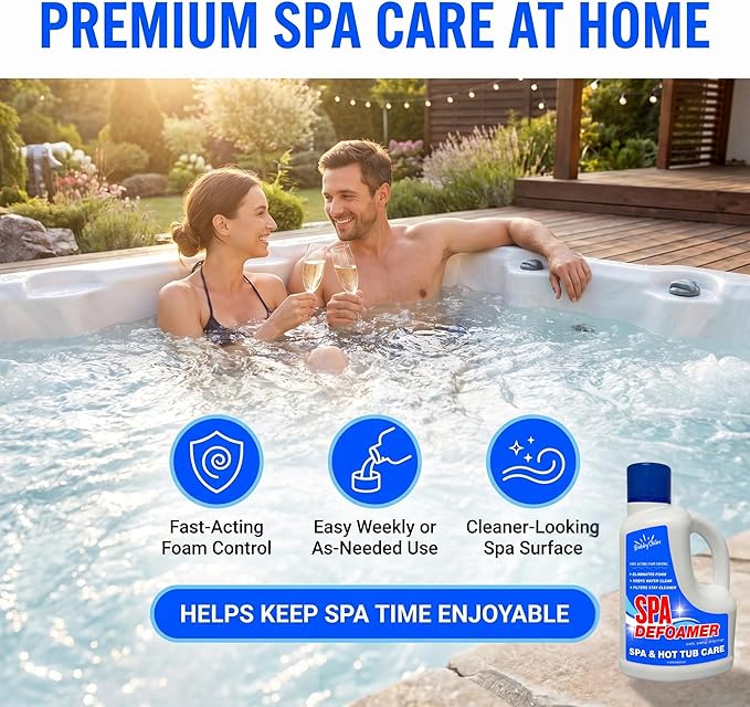 Hot Tub Defoamer, Spa Defoamer for Hot Tub Owners, 3L, Anti Foam for Hot Tub, Foam Down Hot Tub Foam Eliminator, Hot Tub Chemicals, for Spas & Inflatable Tubs – BubbyShine