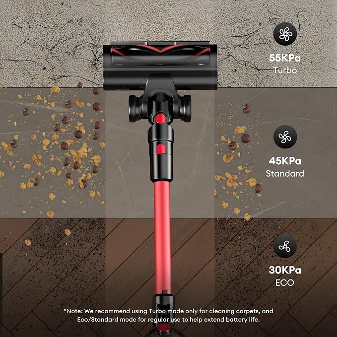 Ultenic Cordless Vacuum Cleaner, 600W 55Kpa 60Mins Vacuum Cleaners for Home, with 180°Bendable Wand, Anti-Tangle Brush, Charging Dock, Stick Vacuum Cordless for Pet Hair/Carpet/Floor/Car