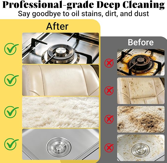 Steam Cleaner, 2500W Portable Handheld Steamer for Cleaning, Large Capacity Tank Pressurized Steam Cleaning Machine for Home, Car, Bathroom, Kitchen, Furniture, Grout, Floor, Tile (Yellow)