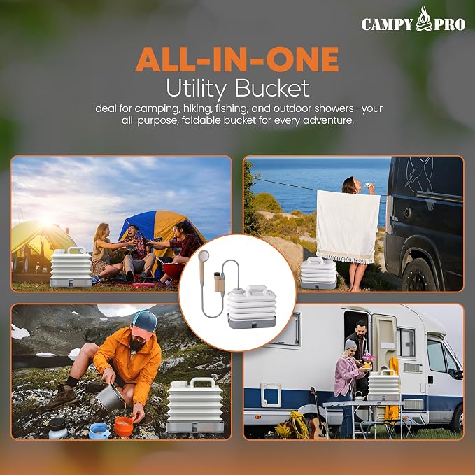 Collapsible Water Jug - 2.6 Gallon (10L) Foldable Water Tank for Camping, BPA Free Portable Water Container for Car Camping, Hiking, Picnic, RV and Essential Backpacking Gear