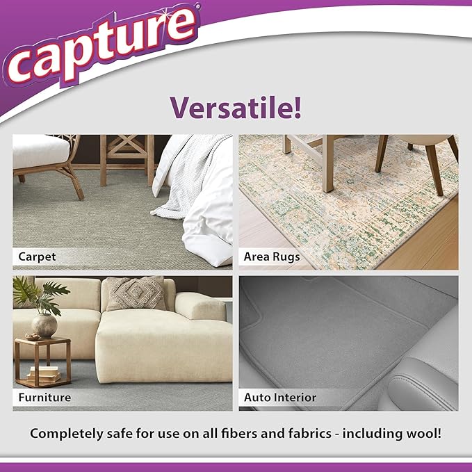 Capture Carpet & Rug Dry Cleaner: Carpet Deodorizer & Freshener Powder - Pet Odor Eliminator - Spot & Stain Remover - Fresh Natural Scent - Carpet Cleaner Powder - Dry Rug Powder Cleaner (8 lb)