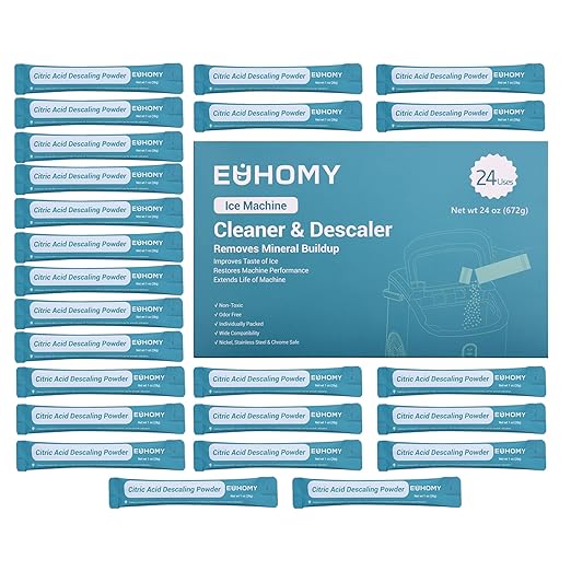 EUHOMY Ice Maker Cleaner & Descaler | 24 Use & Individually Packed | Ice Machine Cleaner with Organic Citric Acid Descaling Powder, Ideal for All Brands