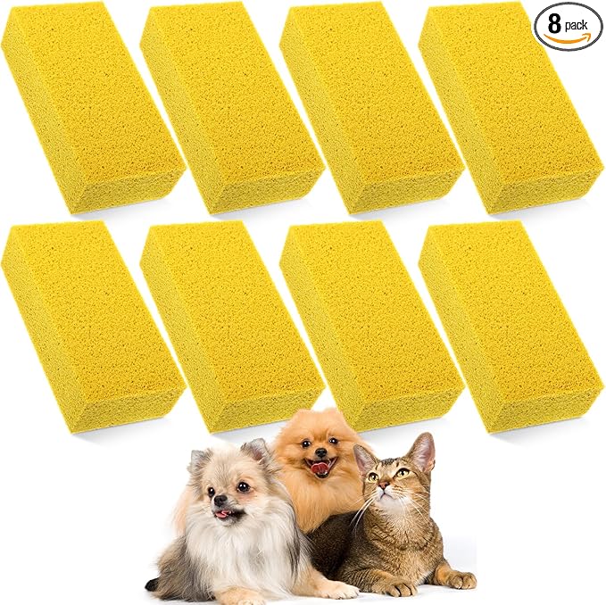 Jingmore 8 Pack Pet Hair Lifter Remover Sponge Cat and Dog and Other Pet Hair from Furniture, Carpet, Bedding and Clothing, Removal Tool, 5.91 x 2.76 x 1.57 Inches
