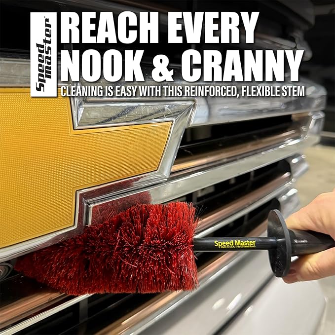 Speed Master Wheel Brush (Combo Brushes) | Memory Foam Bristles | Safe on All Wheel Types | Clean Your Wheels with Ease!