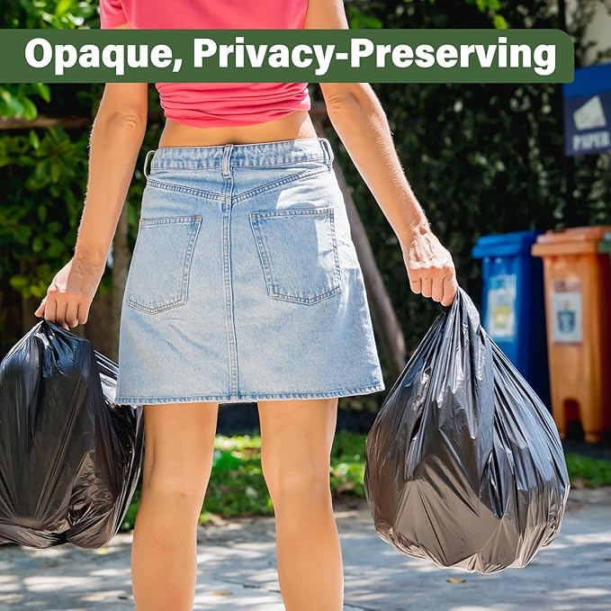 Jaoul Trash Bags 13 Gallon, Strong Tear & Leak Resistant Large Garbage Bags, 0.97 Mil Extra Strong Trash Bags for Kitchen, Bathroom, Office, Restroom, Car, Black, 260 Counts