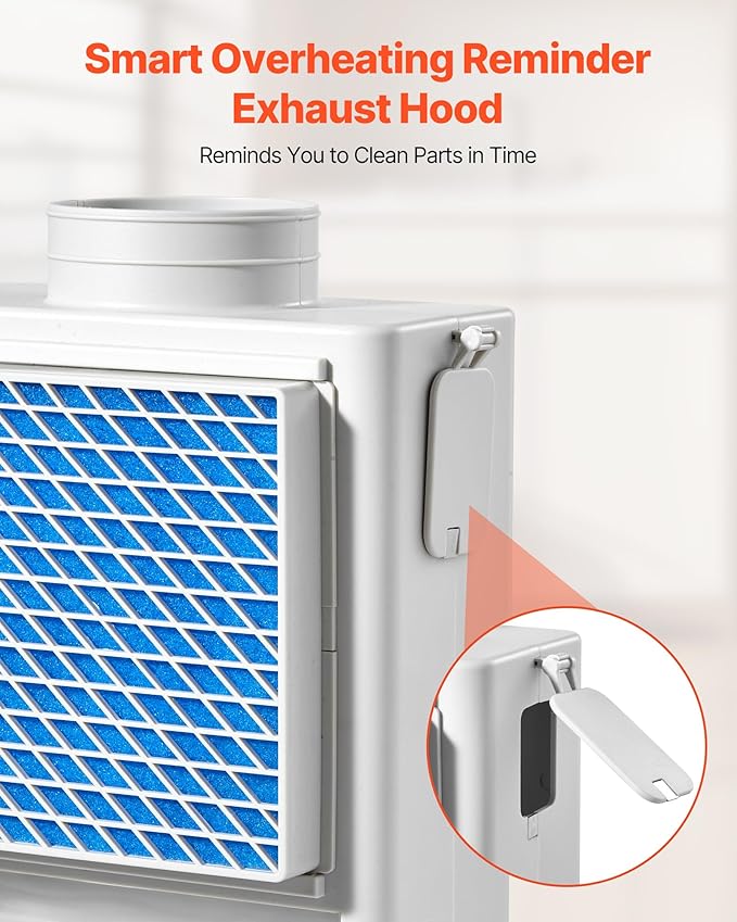 VEVOR 3-in-1 Indoor Dryer Vent Kit,Premium ABS Material with Water Drawer Fits 4 inch Exhaust Port, Smart Overheating Reminder Exhaust Hood & with 4 Purification Pads,For Electric Clothes Dryers
