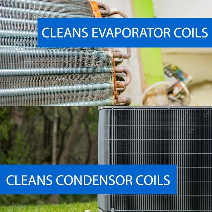 Non-Acid Aluminum Coil Cleaner 1 Gallon | Biodegradable HVAC and Air Conditioner Cleaner, Eco-Friendly and Non-Corrosive Cleaning Solution for Condensers and Evaporators