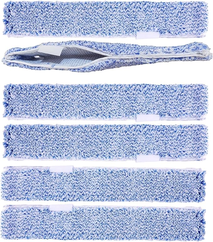 6 Pack 14" Microfiber Window Scrubber Refill Replacement Compatible with Unger 966540 Professional Scrubber Refill Sleeve, Reusable Squeegee Cloth Sleeve for MR.SIGA Professional Window Cleaning