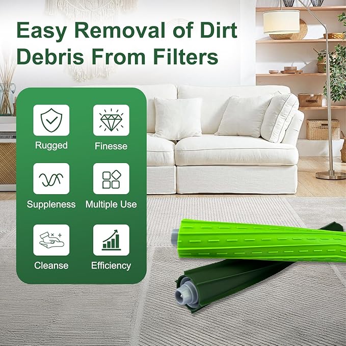 4 Set Multi-Surface Rubber Brushes,Replacement Parts Fit for iRobot Roomba s9 (9150) s9+ s9 Plus (9550) s Series Vacuum Cleaner