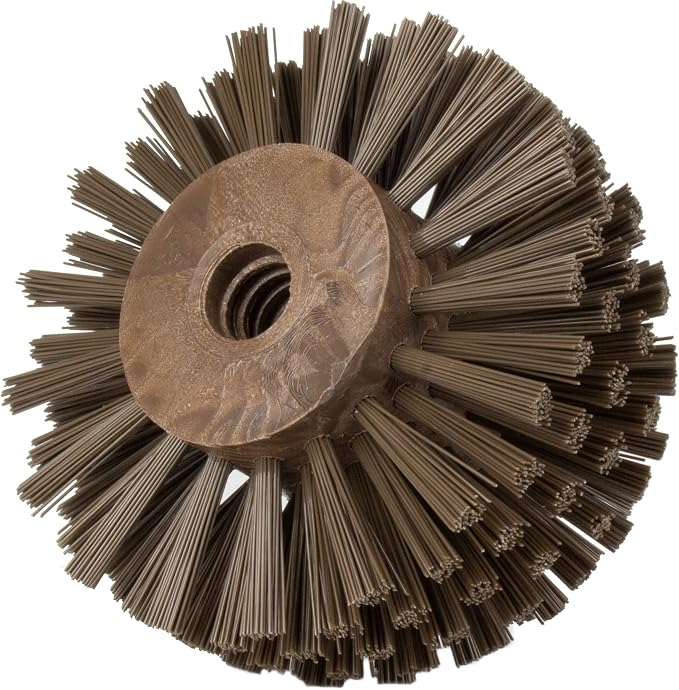 SPARTA Industrial Tank Brush Head Pipe Brush Head, Drain Brush with 3/4" Thread Hole (Handle Not Included) for Commercial Use, Plastic, 5 x 3.9 Inches, Brown (Pack of 2)