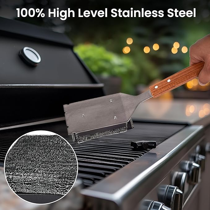 Bristle-Free Brush & Scraper Replacement Head – Joona Refill for BBQ Cleaning – Safe No-Scratch Grill Cleanser – Heavy-Duty Barbecue Tool – Pack of 1