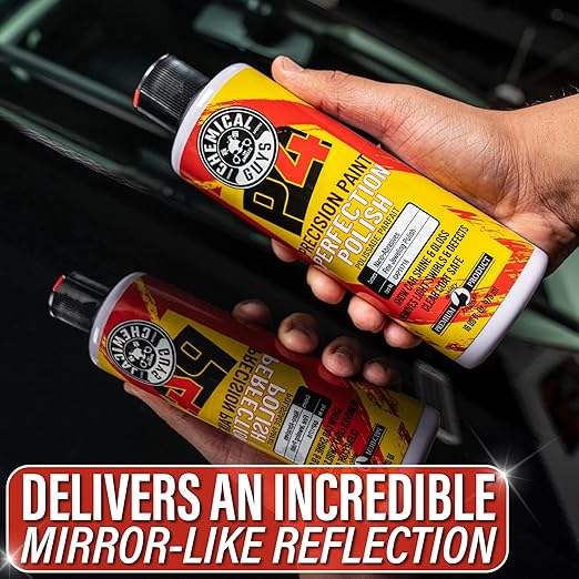 Chemical Guys P4 Precision Paint Perfection Polish - Scratch Remover & Swirl Remover for Cars, Trucks, Motorcycles, & SUVs, Fixes Paint Imperfections & Towel Marks, Restores Gloss & Clarity, 16 oz