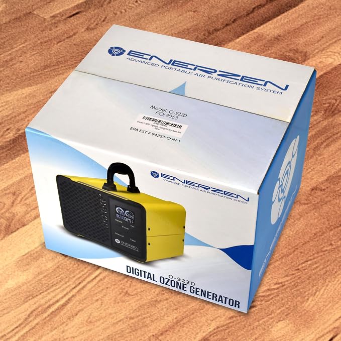 Enerzen O-922D - Digital Ozone Generator for Eliminating Odors - O3 Machine Air Ionizer Deodorizer with Adjustable Settings for Any Room Size