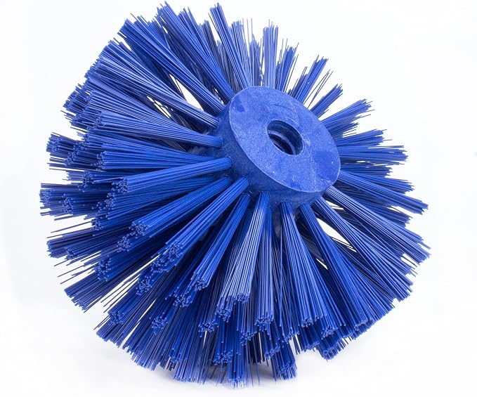 SPARTA Industrial Tank Brush Head Pipe Brush Head, Drain Brush with 3/4" Thread Hole (Handle Not Included) for Commercial Use, Plastic, 7 x 5.7 Inches, Blue (Pack of 2)