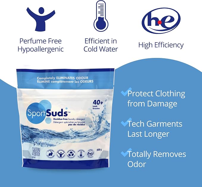 Sport Laundry Detergent, Odor Eliminator Technology, Laundry Soap for Workout Clothes and Everyday Use - Sport Suds 500grams