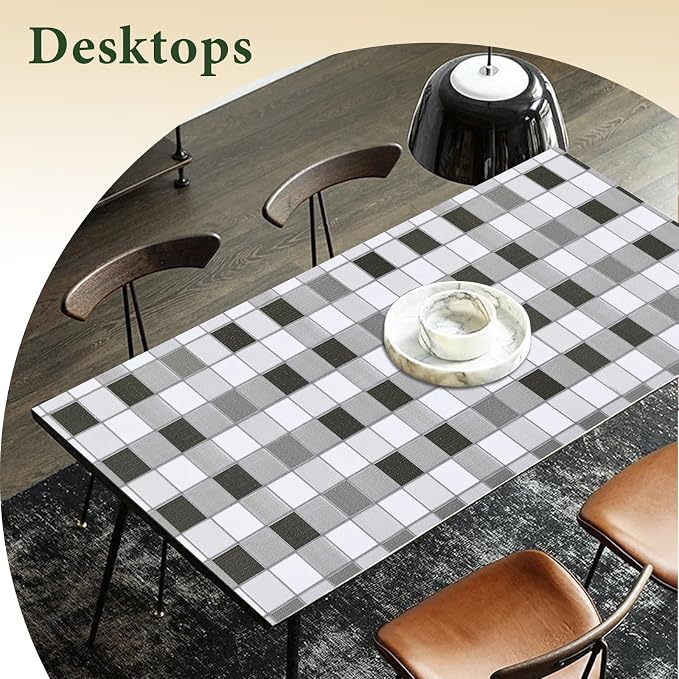 Drawer and Shelf Liner for Kitchen Cabinet: 23.6 in X 20 Ft Non Slip Waterproof Shelf Paper Non Adhesive Refrigerator Liners Gray Mosaic Easy Liners for Bathroom