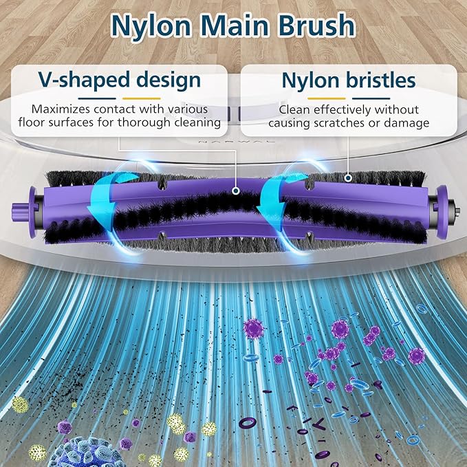 Replacement Parts Accessories Compatible with Narwal Freo Robot Vacuum ONLY, 1 Roller Brush,4 HEPA Filters, 4 Mop Pads, 6 Side Brushes, NOT for Freo Z10/Z10 Ultra/Z Ultra/X Ultra