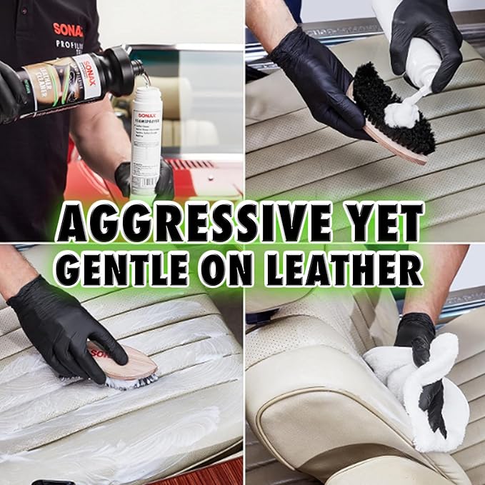 SONAX Profiline Leather Cleaner | Professional-Grade Deep Cleaner for Smooth | Removes Stubborn Dirt, Grease & Blue-Jean Stains | Fast-Acting & Safe for Most Surfaces | 270300 | 1L