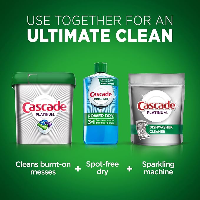 Cascade Platinum Dishwasher Cleaner, 6 count