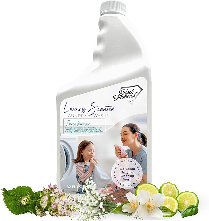 Black Diamond Stoneworks Island Whisper Luxury Scented Laundry Wash, Premium Quality Detergent, Superior Cleaning Performance, Long-Lasting Fragrance, (32oz)