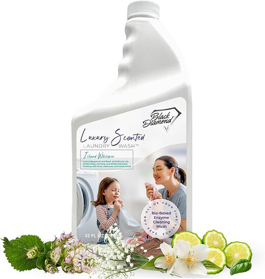 Black Diamond Stoneworks Island Whisper Luxury Scented Laundry Wash, Premium Quality Detergent, Superior Cleaning Performance, Long-Lasting Fragrance, (32oz)