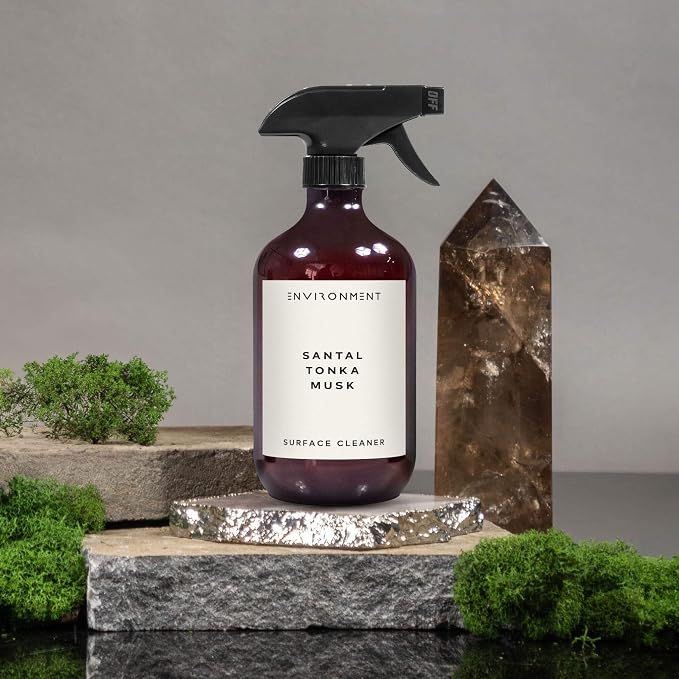 ENVIRONMENT Inspired by 5-Star Resort 1HT Surface Cleaner, 16oz Luxury Surface Cleaner (Santal | Tonka | Musk) Home Essentials, Scented Cleaning Products, Vegan & Cruelty-Free