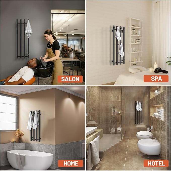 Paraheeter Towel Warmer, Towel Warmer Rack, Heated Towel Racks for Bathroom, Towel Heater, Towel Dryer, Wall Mounted, CSA Certified